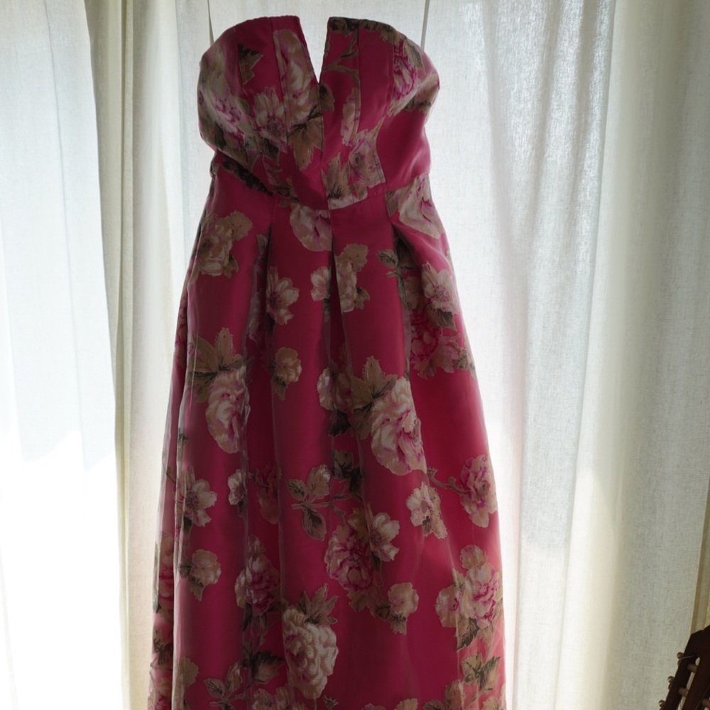Pink Floral Ballgown Homecoming Bridesmaid